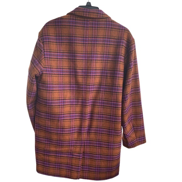A New Day Women’s brown plaid overcoat NWT - Picture 8 of 11